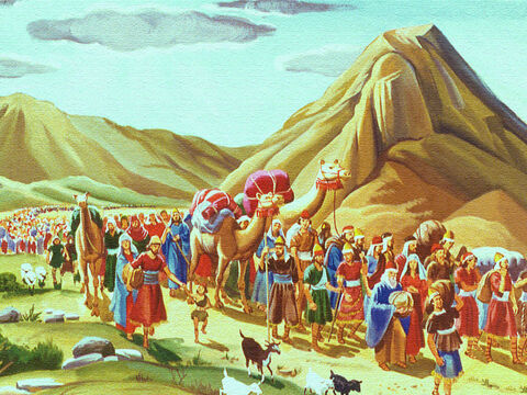 O povo de Israel estava partindo da terra do Egito. Deus os libertara de uma vida de escravidão e os conduzia para uma nova terra que Ele lhes havia prometido. – Slide número 1