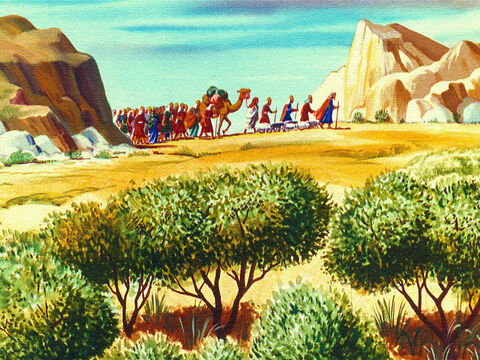 Assim, Moisés liderou o povo para longe de Edom até que chegaram ao monte Horebe. Depois disso, eles enfrentaram um perigo ainda pior. – Slide número 15