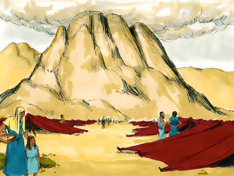 Êxodo 19 Três meses depois de cruzar o Mar Vermelho, os israelitas acamparam no deserto, aos pés do Monte Sinai. – Slide número 1