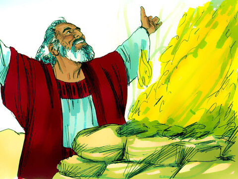 Noé construiu um altar ao Senhor e ofereceu sacrifícios a Deus. – Slide número 22