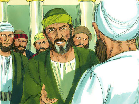 Para refutar esses rumores, Paulo foi ao templo com quatro homens que seguiam o costume judaico da Purificação. – Slide número 2