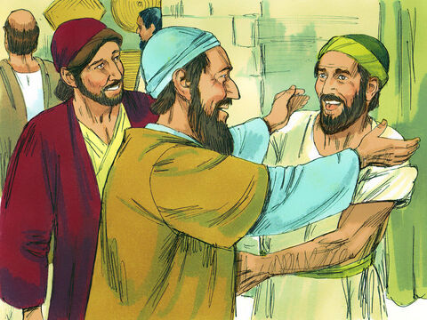 Depois de um tempo, Silas e Timóteo, que chegaram de Bereia, juntaram-se a Paulo. Eles continuaram a falar aos outros corajosamente sobre Jesus. – Slide número 4
