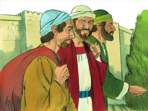 Então, depois de mais jejum e oração, eles impuseram as mãos sobre Paulo e Barnabé e os despediram. Um primo de Barnabé, chamado João Marcos, juntou-se a eles em suas viagens. – Slide número 9