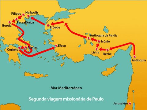 Eles seguiram para Éfeso, uma importante cidade romana na costa da Jônia. – Slide número 2