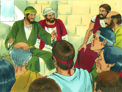 Paulo e Barnabé pregaram a Boa Nova em Derbe e muitos se tornaram cristãos. – Slide número 9