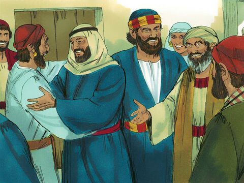 As notícias do que estava acontecendo na Samaria logo chegaram aos apóstolos em Jerusalém. Pedro e João viajaram para Samaria para ver o que estava acontecendo. – Slide número 7