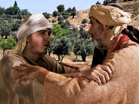 Lucas 15:21 O filho confessou que ele havia pecado contra Deus e contra seu pai. Ele não era mais digno de ser chamado seu filho. – Slide número 23