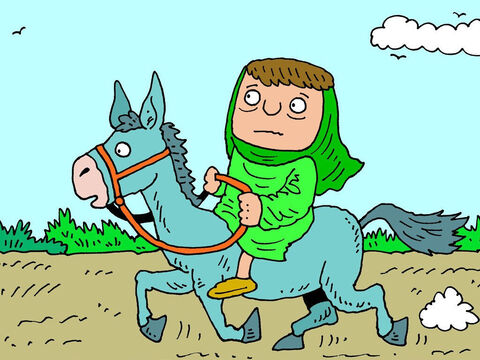 Em seguida, a mulher preparou um burro e saiu ao encontro de Eliseu. – Slide número 6
