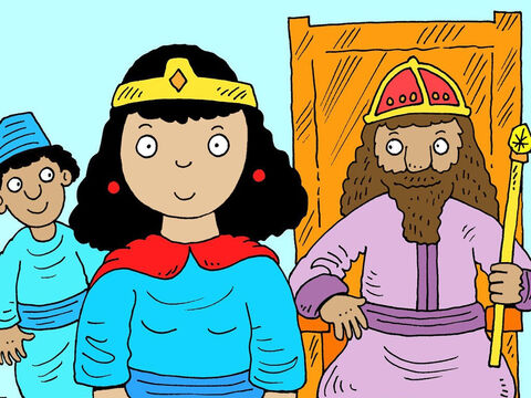 O rei anunciou que Ester deveria ser coroada e se tornar a nova rainha da Pérsia. – Slide número 15