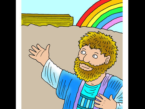 Noé<br/>Noé confiou em Deus e construiu uma arca enquanto outros zombavam dele. Deus manteve Sua promessa e Noé e sua família foram salvos do dilúvio. – Slide número 1