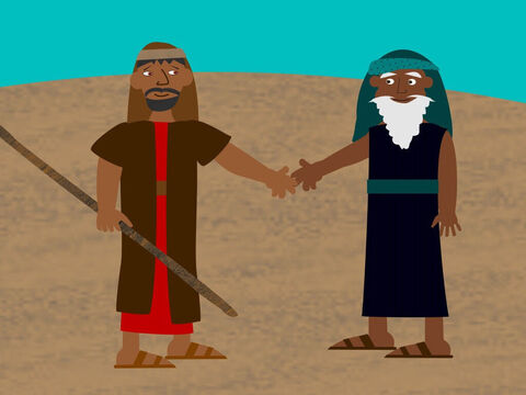 Moisés voltou a seu sogro, Jetro, para se despedir e se dirigiu ao Egito. – Slide número 7
