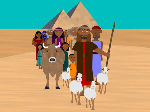 Os israelitas haviam vivido no Egito por 430 anos, mas agora era a hora de partirem. Milhares de pessoas marcharam com suas famílias e animais para fora da terra. Deus cumprira Sua promessa de os libertar. – Slide número 8