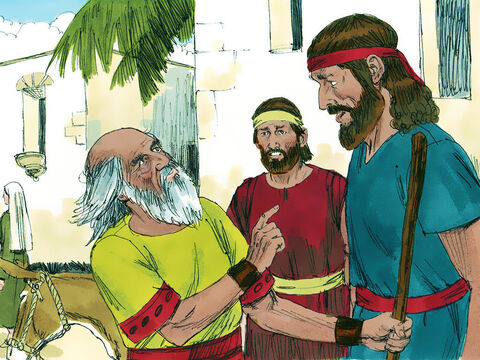 Na manhã seguinte, enquanto Saul e seu servo partiam, Samuel pediu ao servo que fosse na frente, pois ele tinha uma mensagem de Deus para dar a Saul. – Slide número 13