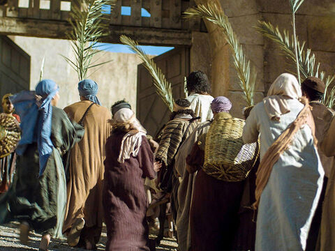 Quando Jesus entrou na cidade, as pessoas se apressaram para descobrir o motivo da comoção. <br/>– Quem é este? – perguntaram. – Slide número 18