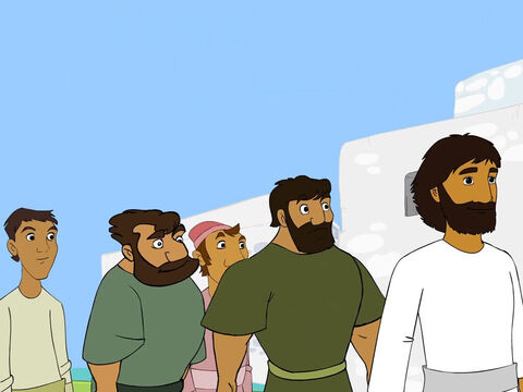 Jesus e seus discípulos foram até a cidade de Cafarnaum. – Slide número 1