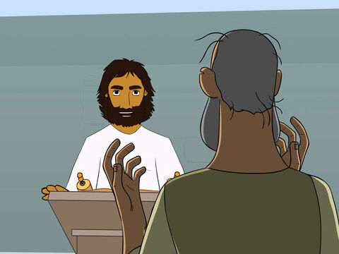 Jesus disse ao espírito mal:<br/>– Fique quieto e saia deste homem! – Slide número 9