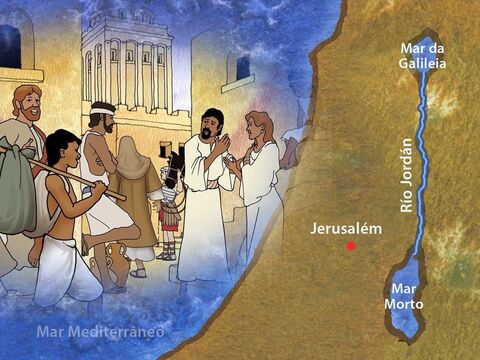 Jesus era um judeu devoto. Ele viajou com Seus discípulos a Jerusalém para celebrar uma festa judaica tradicional. Quando Jesus estava na cidade de Jerusalém, Ele visitou um lugar especial chamado Betesda. – Slide número 1
