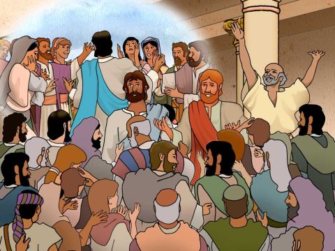 ...mas condenaram a morte o Príncipe da vida, o qual Deus ressuscitou dos mortos, fato que vocês são testemunhas. E pela fé em Seu nome, no nome de Jesus foi que este homem que você veem e conhecem foi fortalecido; e a fé que vem dEle lhe deu esta saúde perfeita na presença de todos vocês. Atos 3:14b-16 – Slide número 8