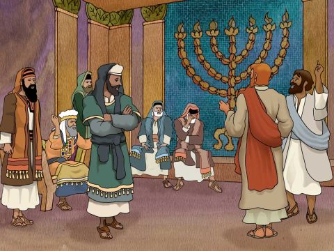 E depois de os terem chamado, ordenaram-lhes que não falassem nem ensinassem em nome de Jesus. Mas Pedro e João responderam e disseram-lhes: <br/>– Se é certo aos olhos de Deus ouvir vocês e não a Deus, façam o seu próprio julgamento; pois não podemos deixar de falar do que vimos e ouvimos. Atos 4:18-20 – Slide número 17