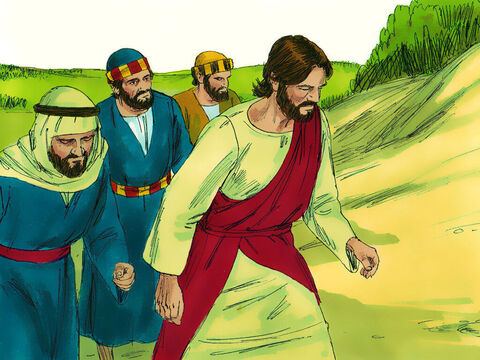 Jesus e seus discípulos estavam a caminho de Jerusalém, e estavam passando pela cidade de Jericó. – Slide número 1