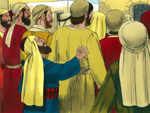 Zaqueu queria desesperadamente ver Jesus, mas a multidão estava em seu caminho. Como ele era um homem de estatura baixa, não podia ver através da multidão que estava à frente. – Slide número 3